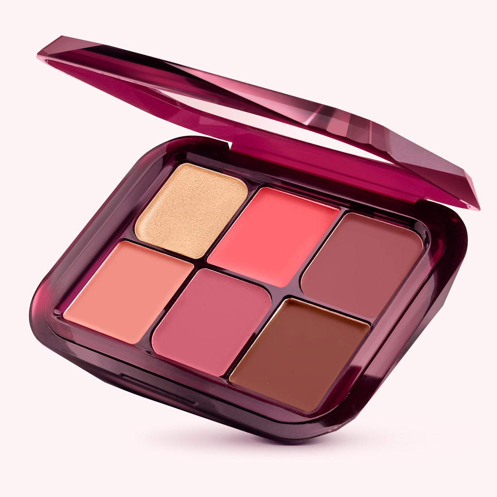paleta en crema blush e iluminador